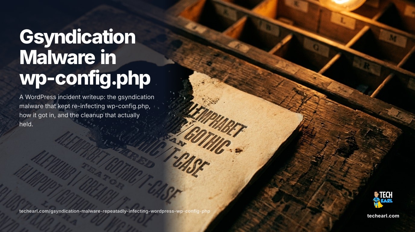 Learn how to detect and remove the gsyndication.com malware from your WordPress wp-config.php file. Step-by-step guide for cleaning malicious code and preventing reinfection in 2025.