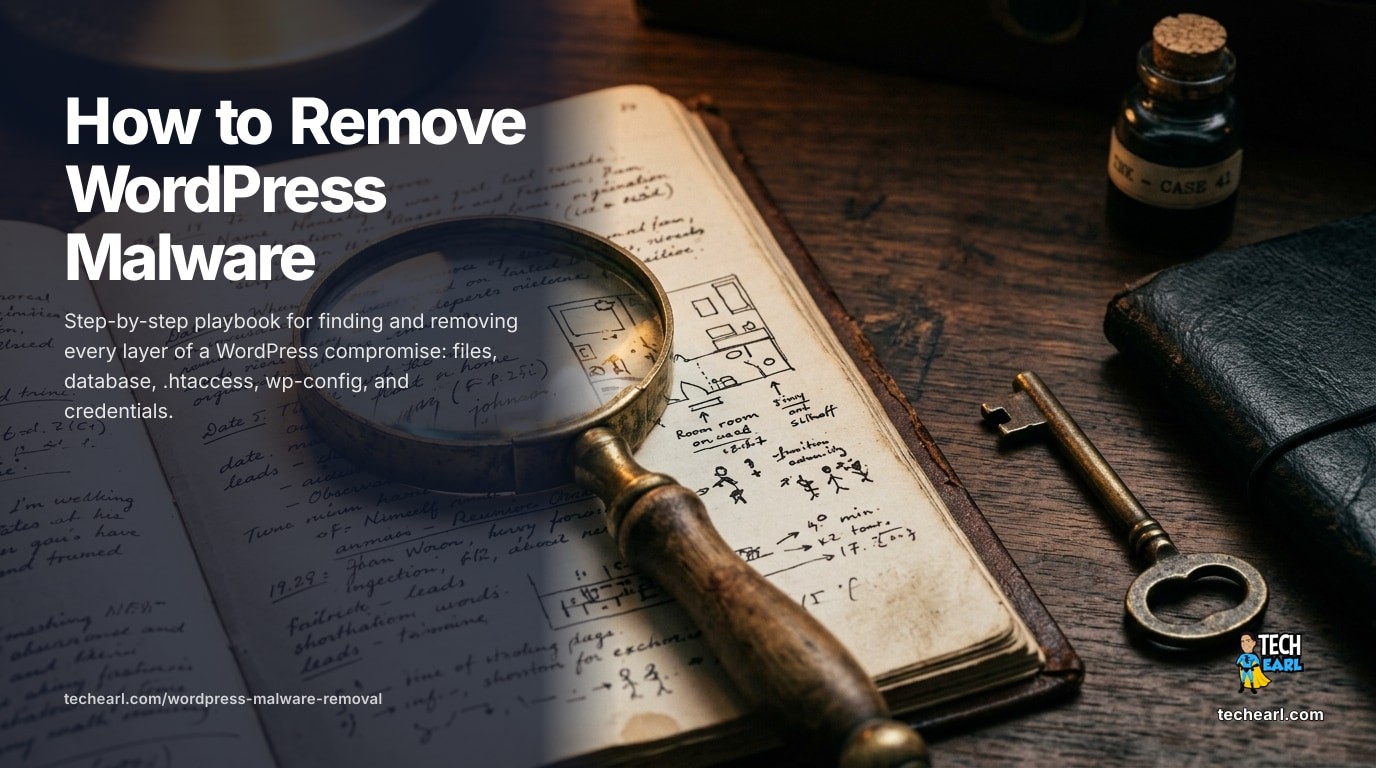 Step-by-step WordPress malware removal: identify the attack vector (files, database, .htaccess, wp-config), clean every layer, rotate credentials, and lock down to prevent reinfection. Cross-platform scripts for Linux and macOS.