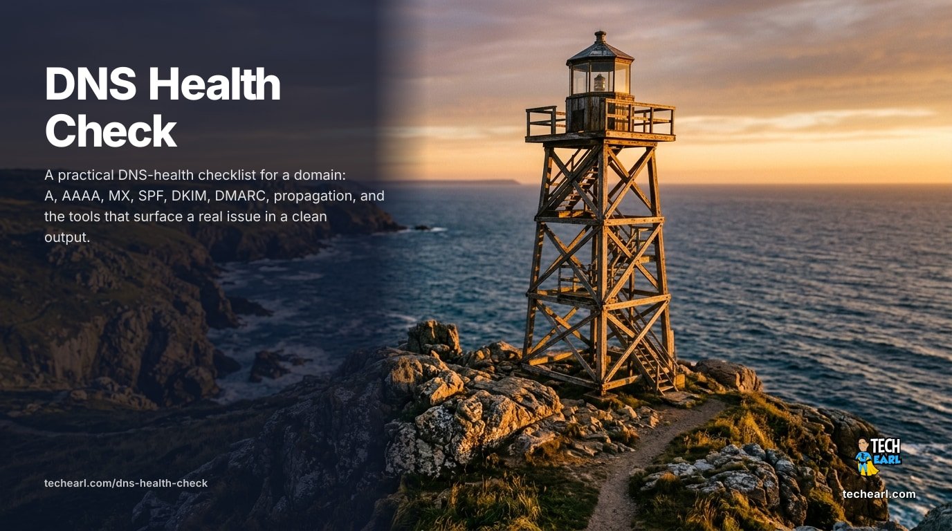 How to Run a DNS Health Check on Your Domain (NS, A, MX, SPF, DKIM, DMARC, CAA) A practical DNS health check walkthrough. Cover NS, A, AAAA, MX, SPF, DKIM, DMARC, CAA, DNSSEC in one pass, with real examples and fixes for the most common misconfigurations.