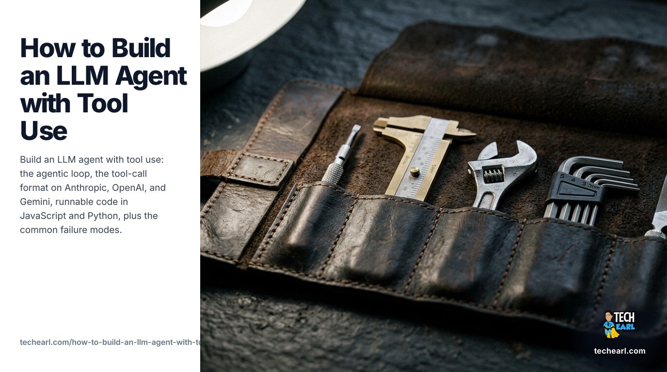 How to Build an LLM Agent with Tool Use Build an LLM agent with tool use. The agentic loop, tool-call formats on Anthropic / OpenAI / Gemini, JavaScript and Python code, common failure modes.