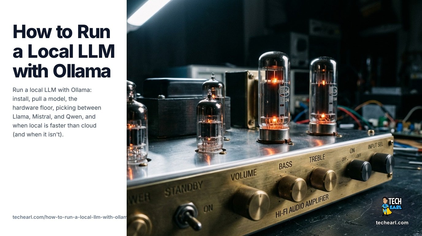 How to Run a Local LLM with Ollama (2026) Run a local LLM with Ollama: install, pull a model, hardware floor, picking between Llama, Mistral, Qwen. When local beats cloud and when it doesn't.
