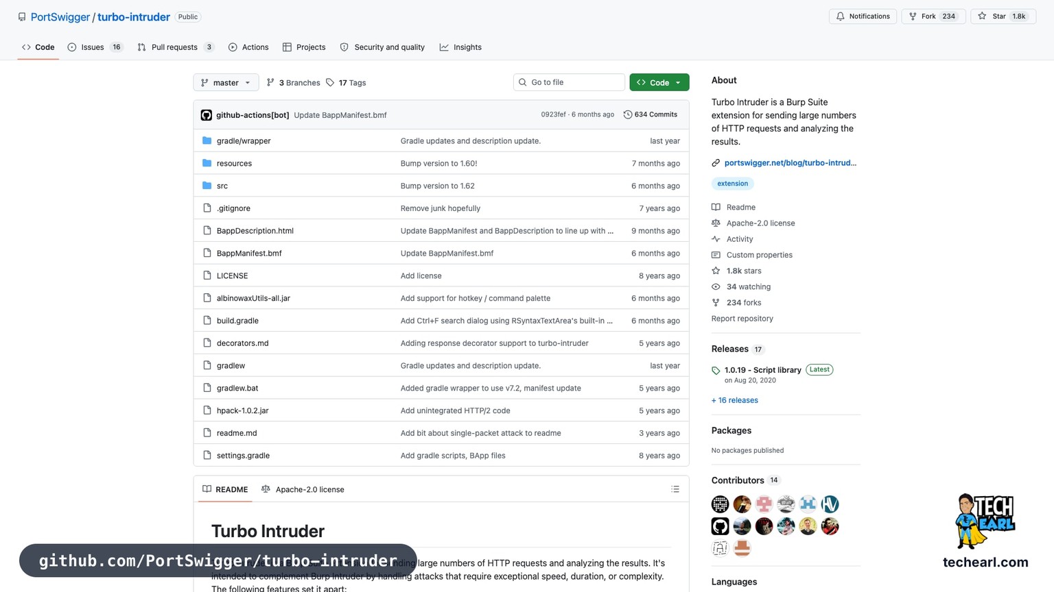 portswigger.net/burp, the Burp Suite product page; Turbo Intruder is the high-rate request extension used for single-endpoint stress in authorised pentests