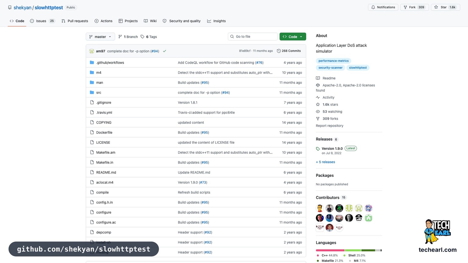 github.com/shekyan/slowhttptest, Sergey Shekyan's canonical slowhttptest repository for testing slowloris-class resilience