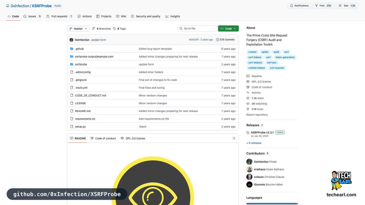 github.com/0xInfection/XSRFProbe, the GitHub repository for XSRFProbe, a Python-based CSRF audit and exploitation toolkit