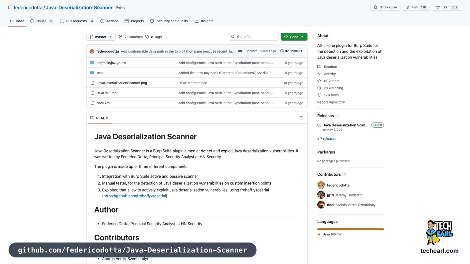 github.com/federicodotta/Java-Deserialization-Scanner, the GitHub repository for the Burp Suite Java Deserialization Scanner extension