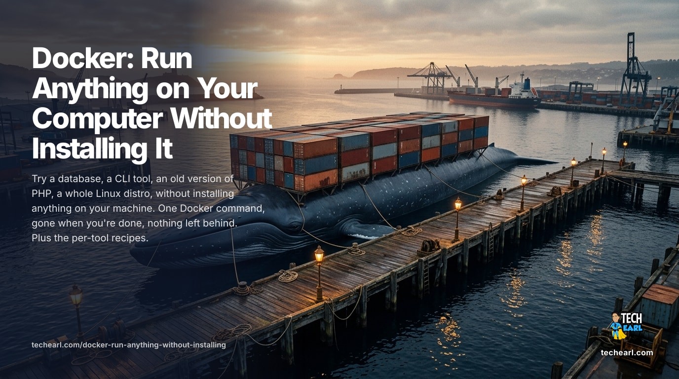 Use Docker to run databases, CLI tools, old language versions, and whole Linux distros without installing them on your machine. The pattern, gotchas, and per-tool recipes.